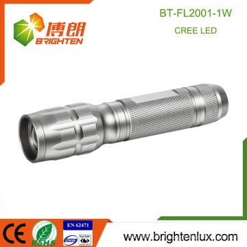 Factory Wholesale 1 * Cellule AA Alimenté Matériel en aluminium Boîtier d&#39;urgence Zoom Focus 1watt Cree led Petite lampe de poche puissante